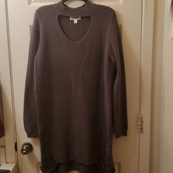 Cable Knit Sweater Dress Olive green XL - Picture 3 of 13